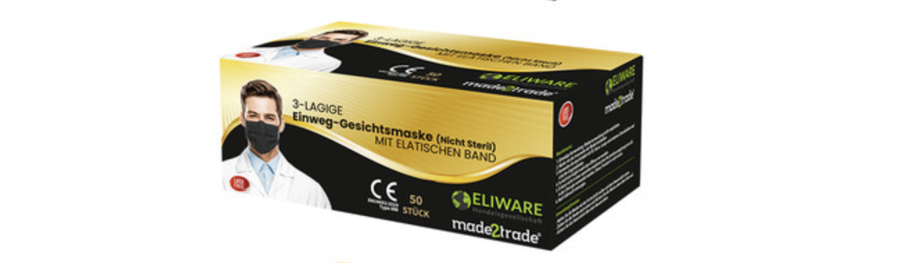 Mund-Nasenschutz Anthrazit (50er Packung)