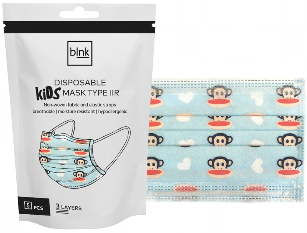 bInk Disposable Kids Mask Monkey Style